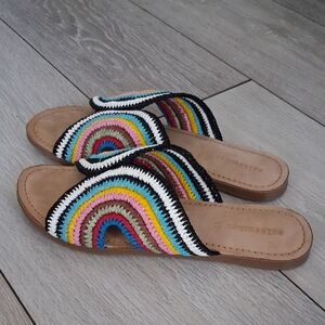 Multicolor  Salt & Amber Crochet Slide Sandals for Women
